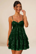 Seraphina Sequin Tiered Mini Homecoming Dress