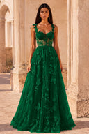 Aurora 3D Butterfly Lace Tulle Prom Dress