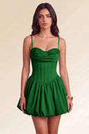 Aurora Beaded Puff Corset Mini Dress