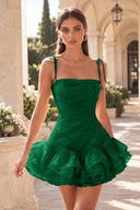 Marigold Multi-Tiered Ruffled Mini Party Dress