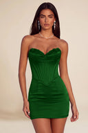 Athena Strapless Satin Corset Mini Dress