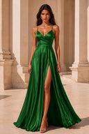 Clara Satin Spaghetti Strap Prom Dress