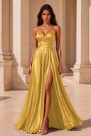 Clara Satin Spaghetti Strap Prom Dress