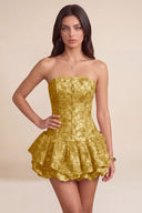Seraphina Strapless Bubble Ruffle Corset Mini Dress