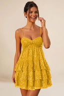 Seraphina Sequin Tiered Mini Homecoming Dress