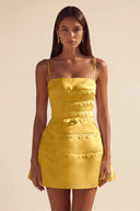Ivy Satin Tiered Lace Mini Dress