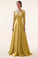 Clara Lace Satin Mother of the Bride Dress