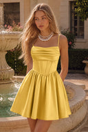 Thea Satin Corset Mini Homecoming Dress