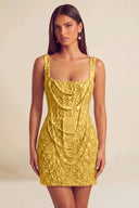 Valeria Square Neck Beaded Lace Mini Dress