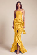 Celestia Mermaid Ruffle High Front Slit Maxi Dress