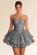Seraphina Sequin Layered Tulle Mini Dress