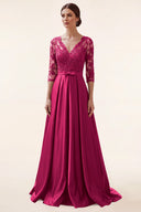 Clara Lace Satin Mother of the Bride Dress