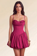 Aurora Beaded Puff Corset Mini Dress