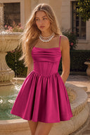 Thea Satin Corset Mini Homecoming Dress