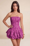 Seraphina Strapless Bubble Ruffle Corset Mini Dress