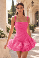 Marigold Multi-Tiered Ruffled Mini Party Dress