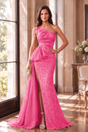 Cassiopeia One-Shoulder Sparkly Mother of the Bride Gowns