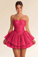 Seraphina Sequin Layered Tulle Mini Dress