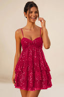 Seraphina Sequin Tiered Mini Homecoming Dress