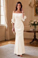 Graceful Off-Shoulder Velvet Mother-of-the-Bride Mermaid Gown