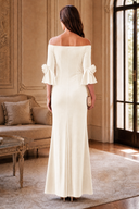 Graceful Off-Shoulder Velvet Mother-of-the-Bride Mermaid Gown