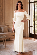 Graceful Off-Shoulder Velvet Mother-of-the-Bride Mermaid Gown