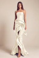 Celestia Mermaid Ruffle High Front Slit Maxi Dress