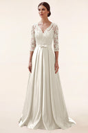 Clara Lace Satin Mother of the Bride Dress
