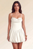 Aurora Beaded Puff Corset Mini Dress