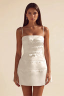 Ivy Satin Tiered Lace Mini Dress