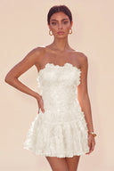 Seraphina 3D Floral Strapless Ruffle Mini Dress
