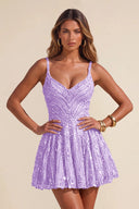 Piper Sequin A-line Mini Homecoming Dress