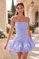 Marigold Multi-Tiered Ruffled Mini Party Dress