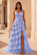 Valeria Lace Tiered Corset Prom Gown