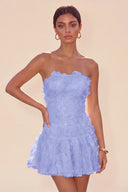 Seraphina 3D Floral Strapless Ruffle Mini Dress