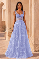 Aurora 3D Butterfly Lace Tulle Prom Dress
