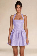 Celestina Jacquard Halter Corset Mini Dress