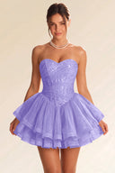 Seraphina Sequin Layered Tulle Mini Dress