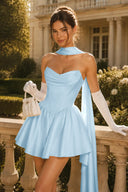 Ophelia Satin Strapless Corset Mini Dress