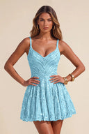 Piper Sequin A-line Mini Homecoming Dress