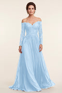 Seraphina Off-Shoulder Lace Evening Gown