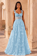 Aurora 3D Butterfly Lace Tulle Prom Dress