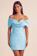 Cleopatra Off the Shoulder Sequin Mini Dress
