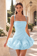 Marigold Multi-Tiered Ruffled Mini Party Dress