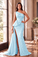 Cassiopeia One-Shoulder Sparkly Mother of the Bride Gowns