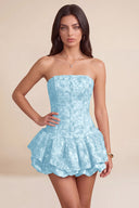 Seraphina Strapless Bubble Ruffle Corset Mini Dress