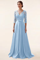Clara Lace Satin Mother of the Bride Dress