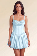 Aurora Beaded Puff Corset Mini Dress