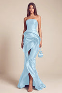 Celestia Mermaid Ruffle High Front Slit Maxi Dress