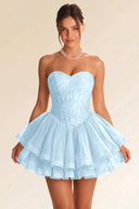 Seraphina Sequin Layered Tulle Mini Dress